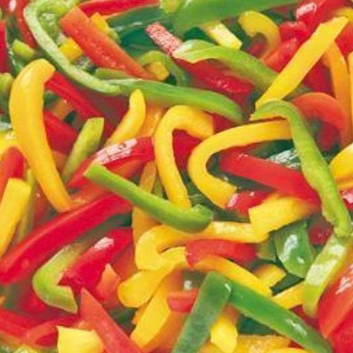 IQF sliced three color peppers